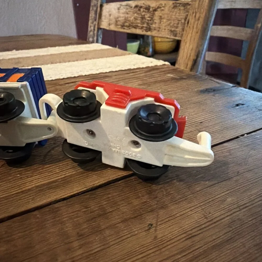 3 Pk Fisher-Price Mattel Geotrax Transport Push Train Engine and cars 2003